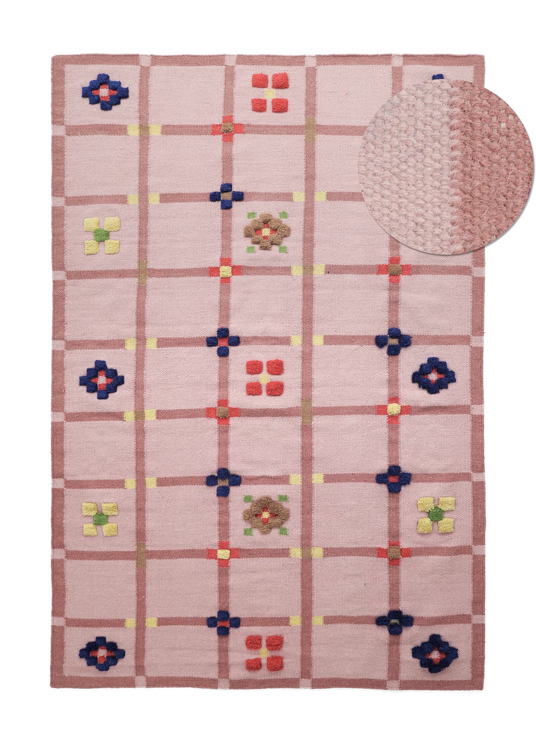 Ullmatta - Lausanne Flatweave Tufted Premium (rosa) (Storlek: 160 x 230 cm)