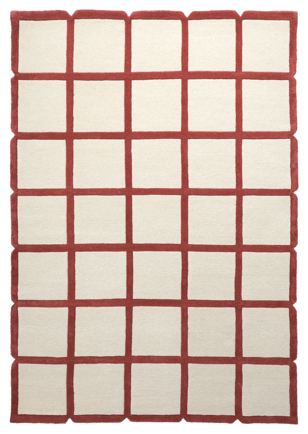 Ullmatta - Syl Hand Tufted Wool Premium (röd/vit) (Storlek: 240 x 340 cm)