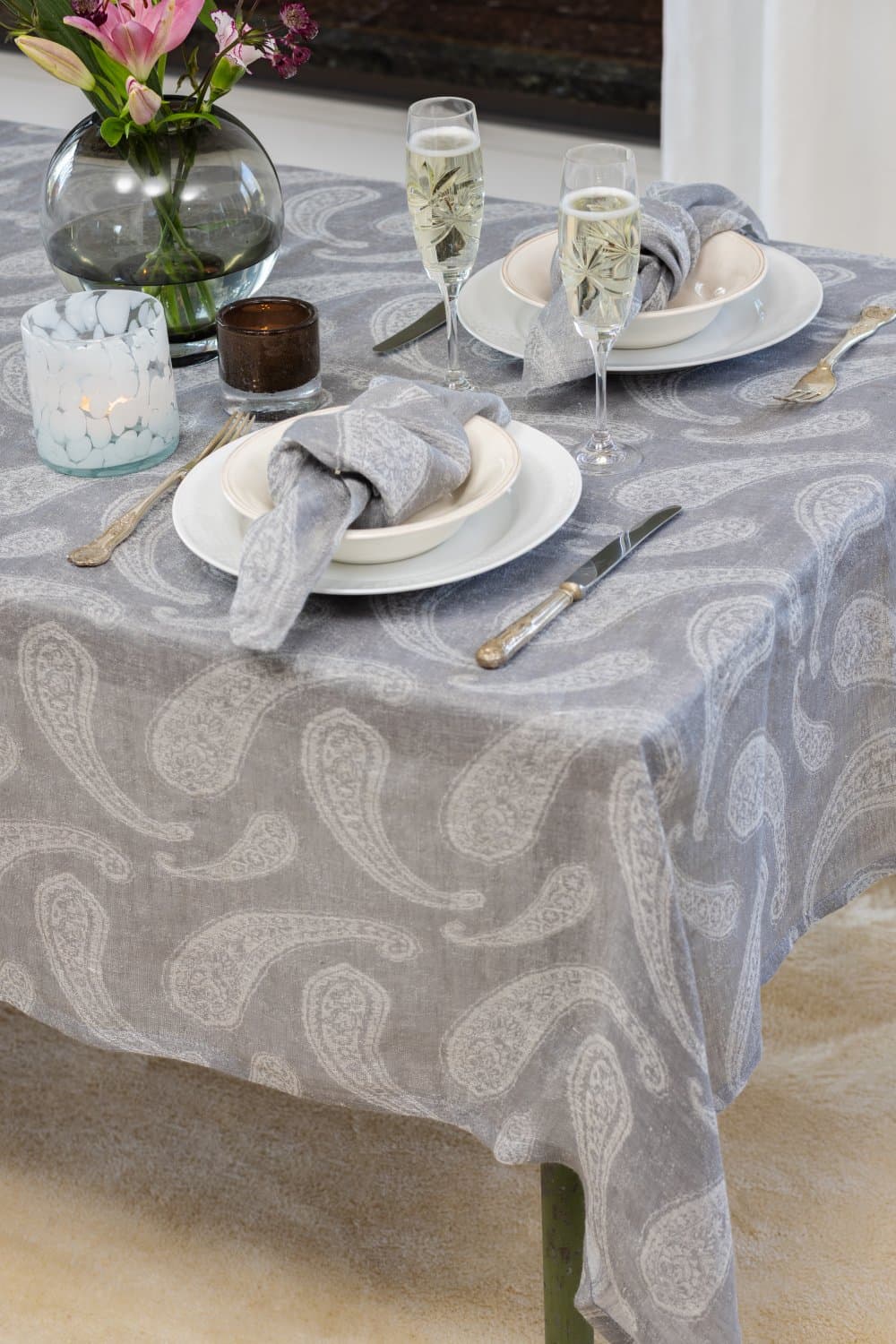 Servetter - 2-pack linneservett Uma (grå) (Storlek: 45 x 45 cm)