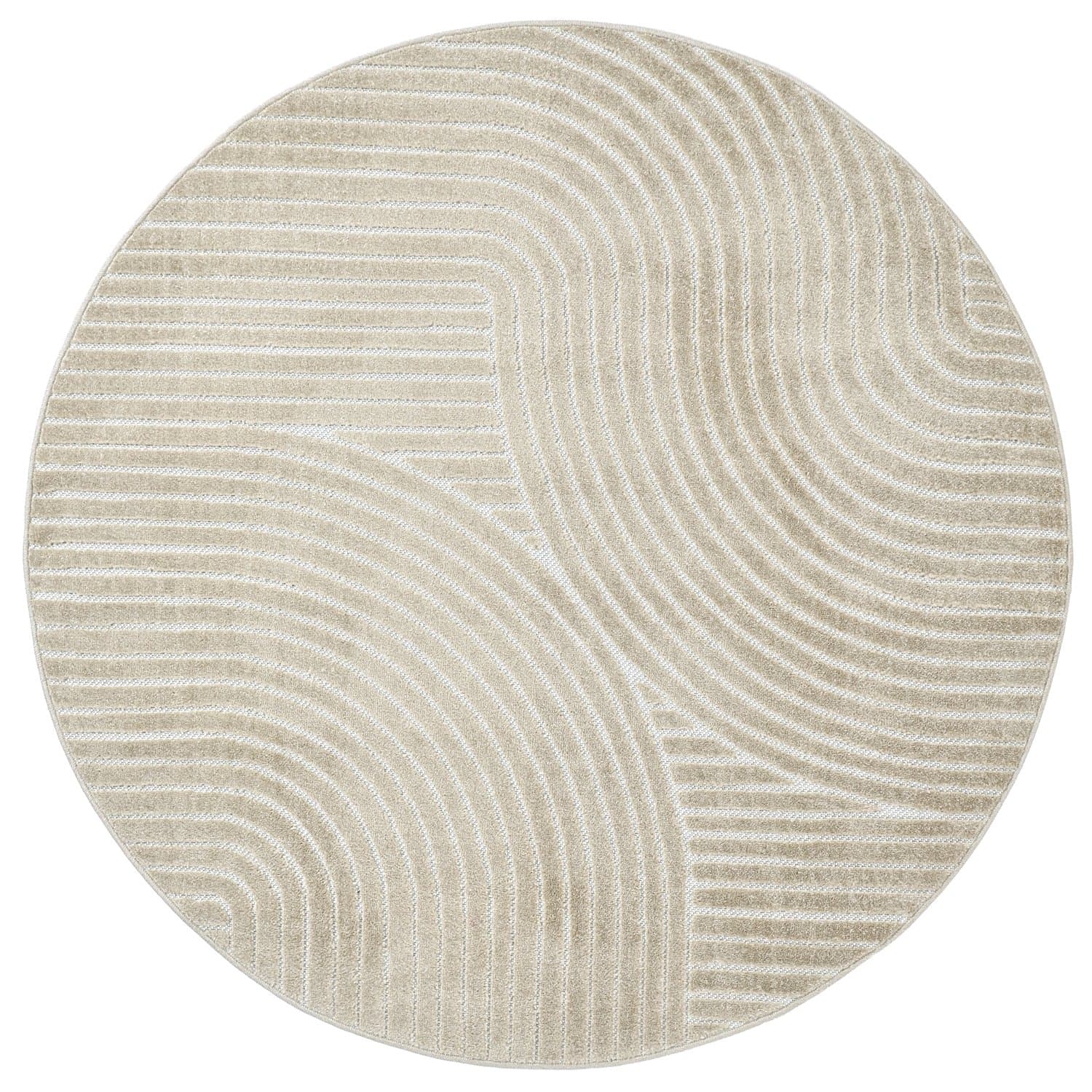 Rund matta - Indoor/Outdoor Devon (beige) (Storlek: Ø 200 cm)