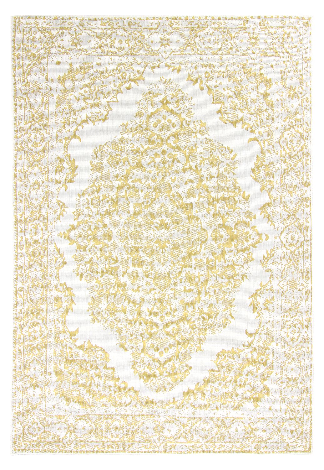 Inomhus- utomhusmatta - Boyd (gul) (Storlek: 140 x 200 cm)