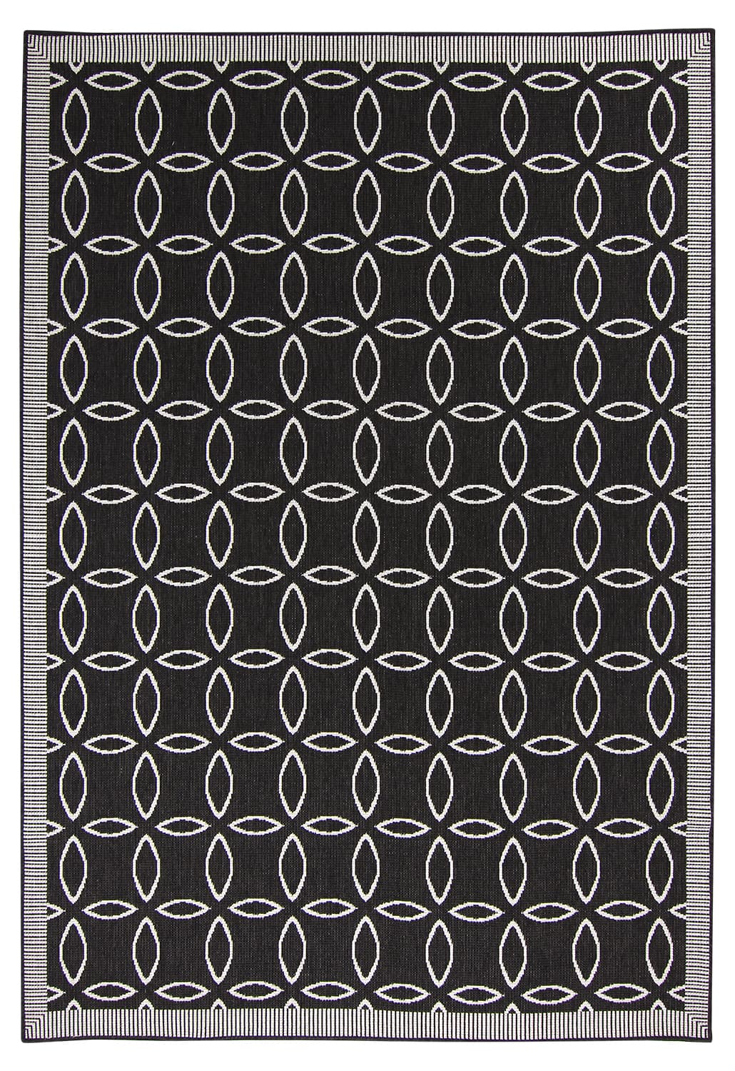 Inomhus- utomhusmatta - Dewey (svart) (Storlek: 140 x 200 cm)
