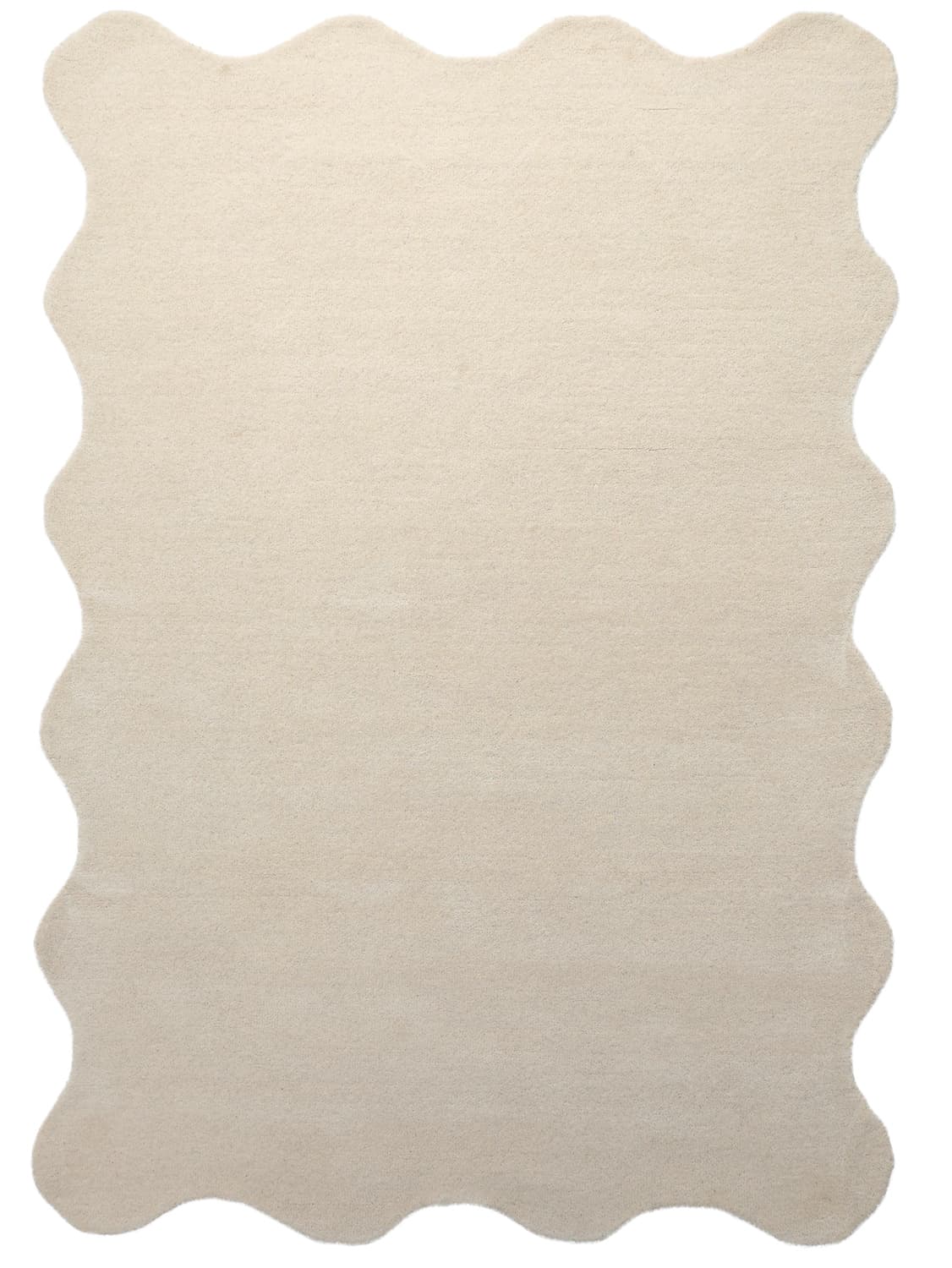 Vågig Ullmatta - Diu Hand Tufted Wool Premium (creme) (Storlek: 160 x 230 cm)