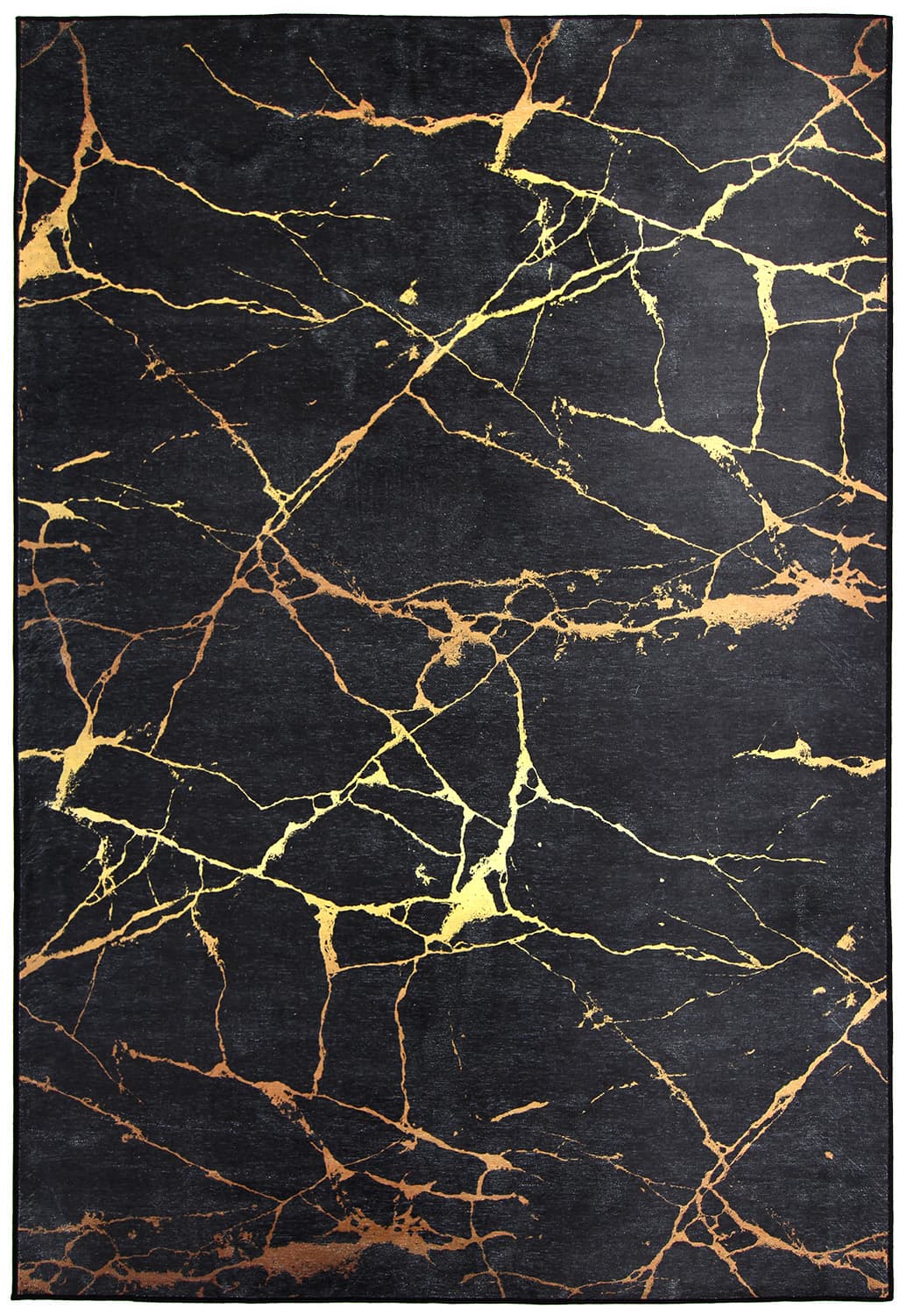 Wiltonmatta - Vieste (svart/guld) (Storlek: 200 x 280 cm)