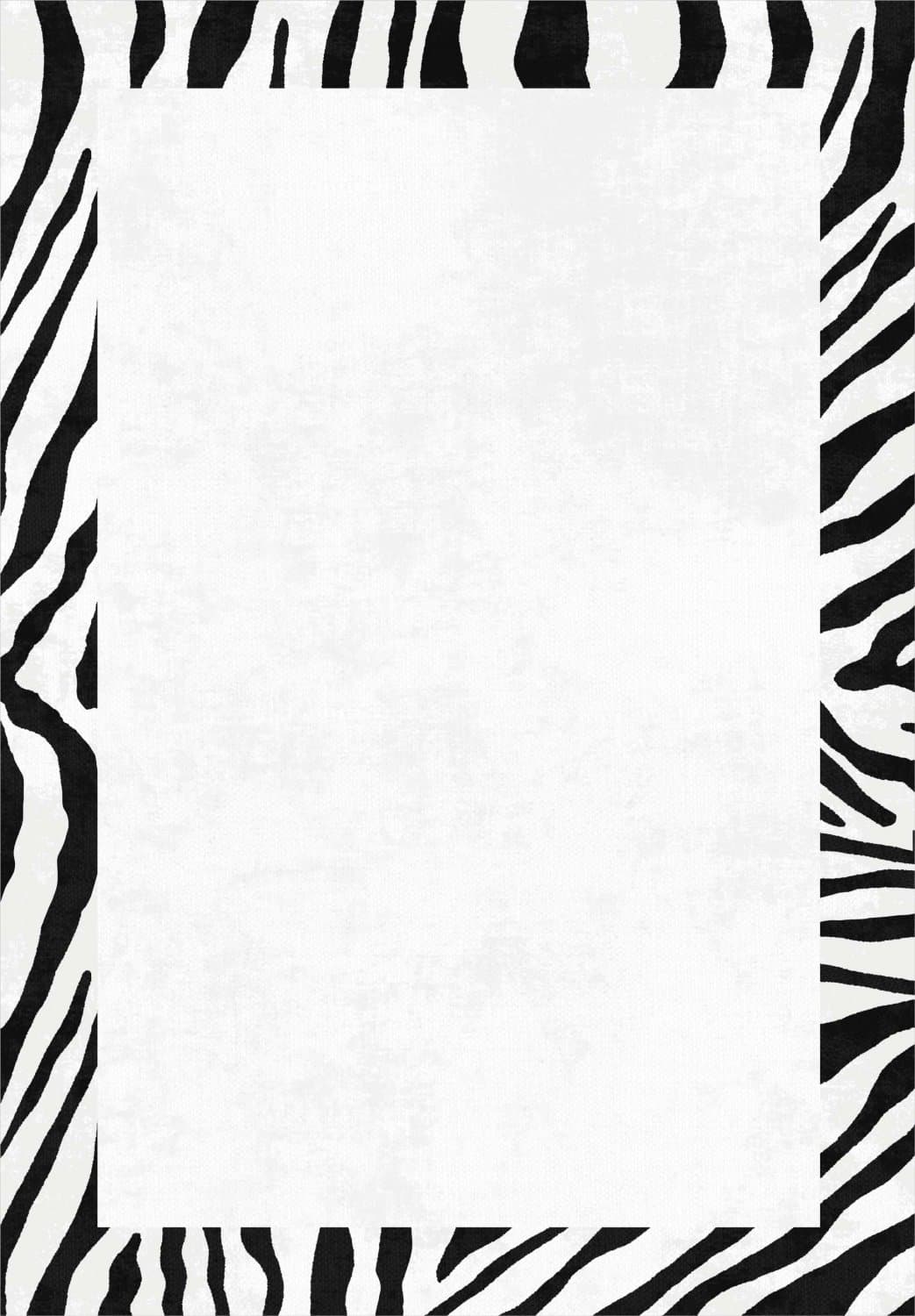 Wiltonmatta - Zebra boarder (svart/vit) (Storlek: 160 x 230 cm)